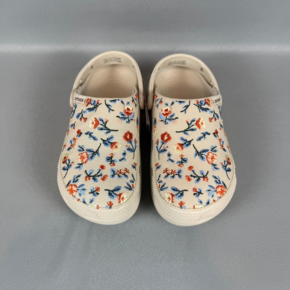 Crocs Classic Crafted Floral Clogs Womens 8 Frappe Unisex M6 212878-2MC New NWT - Picture 4 of 7